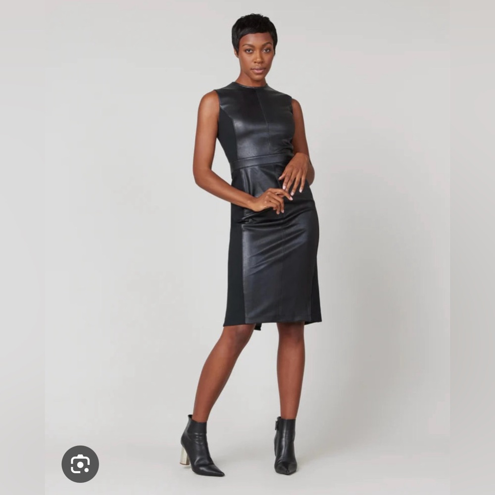 Spanx Leather Like Combo Dress - Sz Small